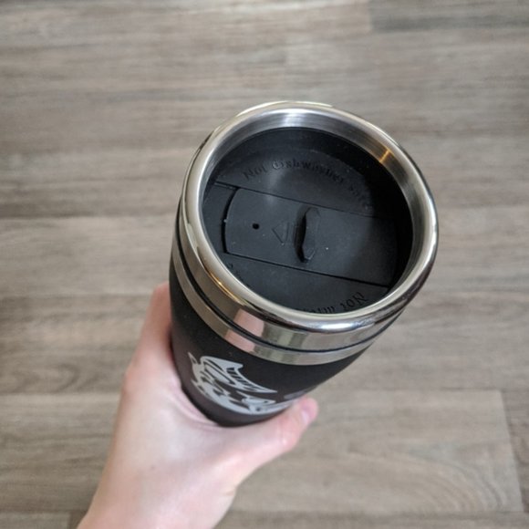 NIB New Pisces Tribal Salmon Stainless Steel Travel Mug Coffee Tumbler - Picture 4 of 5